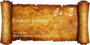Csuhai Enikő névjegykártya